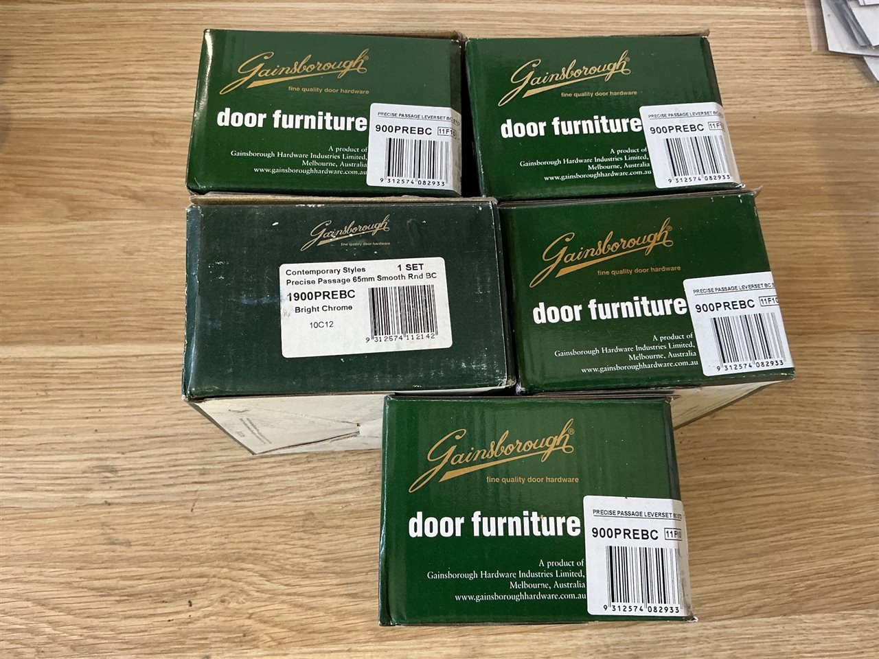 Gainsborough Passage Lever Door Sets - Brigh Chrome    - Quantity of 5