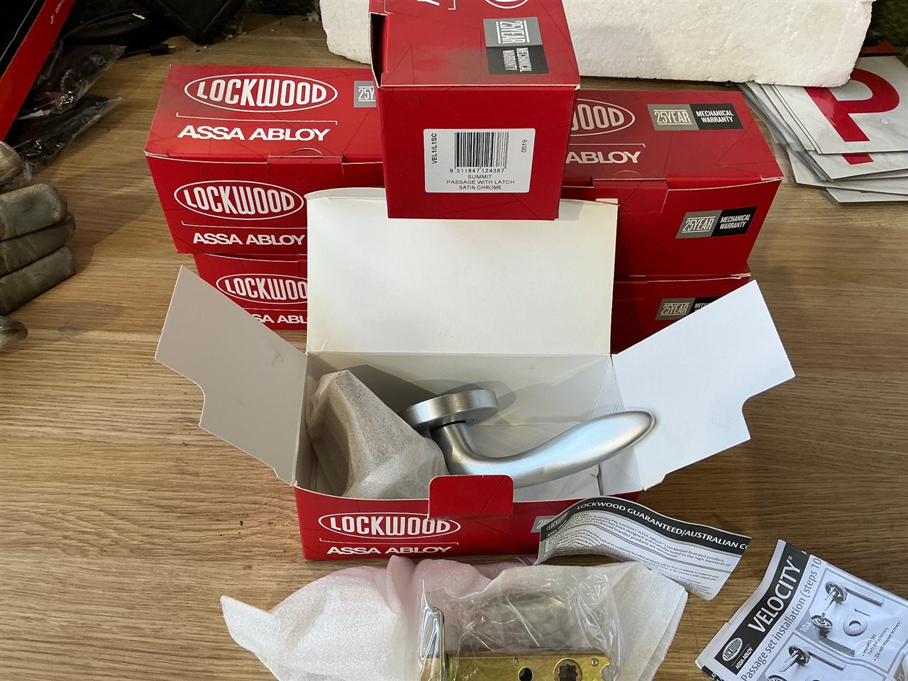 Lockwood Passage Lever Door Set  - Satin Chrome  - Quantity of 6