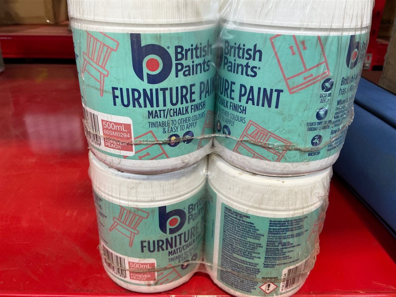 British Paints Furniture Paint - Forever Peach - Matt / Chalk -Quantity 14 @ 500 Ml