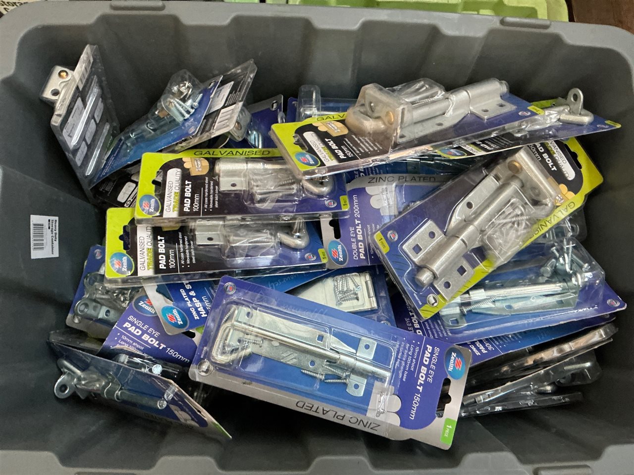Tub of Pad Bolts - Various Sizes - Galv. / Zinc