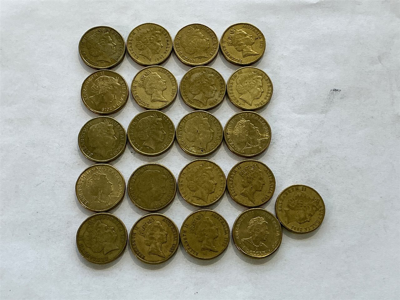 Australian One Dolllar Coins - Quantity of 21