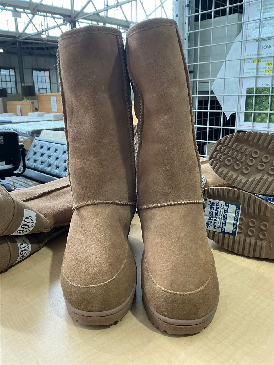 Aussie Land UGG Eur37 Pull On Leather, Synthetic Sole , Chestnut, EUR37, ENG3, 23cm - Sold Per Each