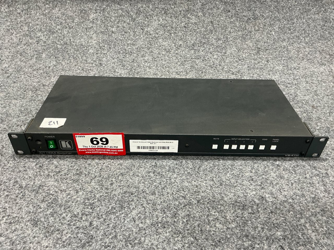 Kramer Vs-41H 4X1 Hdmi Switcher Unit Only Sold As Is