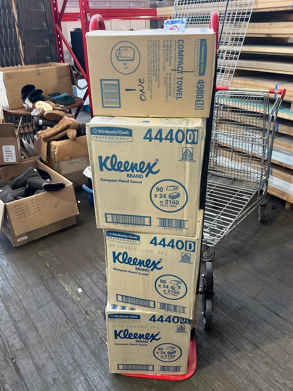 Kleenex Compact Hand Towels -Quantity  3 Cartons 90. x 24 -  and 1 Dispenser