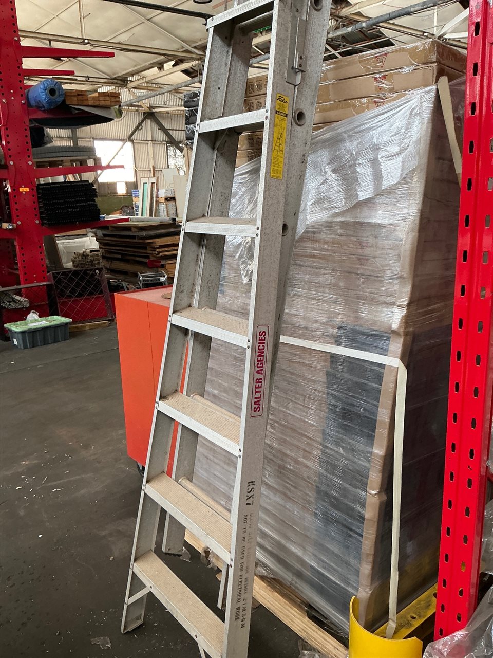 Folding Aluminium Step Ladder -2. 1  Metre - Extension Hieght 3.6 Metre