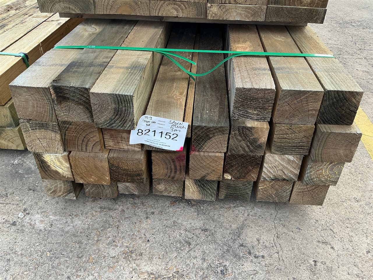 100 x 100, CCA Treated Pine, Sawn, 30 pcs @ 3.0 M, 90 Lin Metres Total Pk 821152