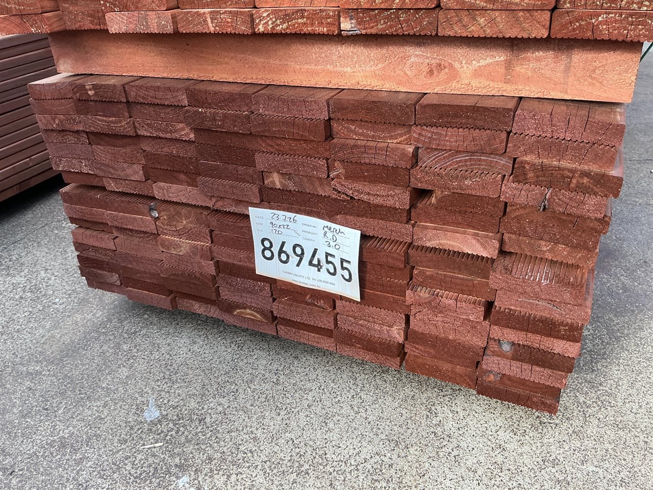 90 x 22, Tinted Pine, Merch Decking, 120 pcs @ 3.0 M, 360 Lin Metres Total Pk 869455