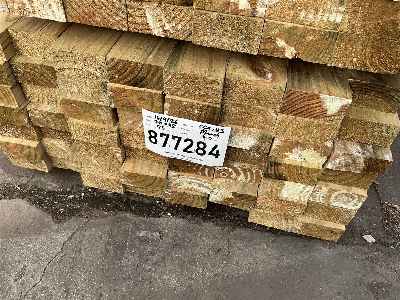90 x 45, CCA Treated Pine, Merch, 56 pcs @ 6.0 M, 336 Lin Metres Total Pk 877284