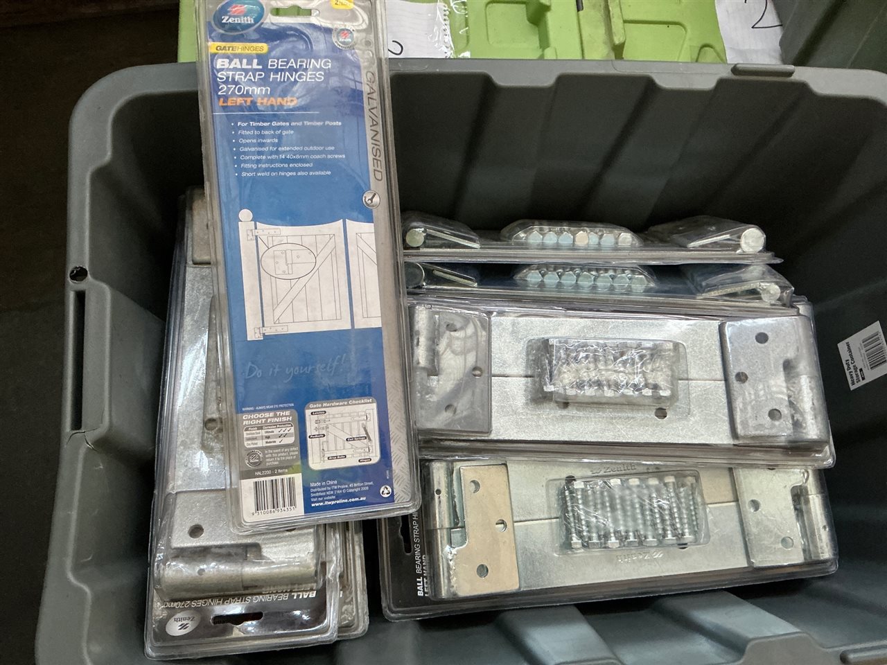 Zenith 270 mm Galv. / Zinc - L/ R Strap Hinges , Quantity of 20