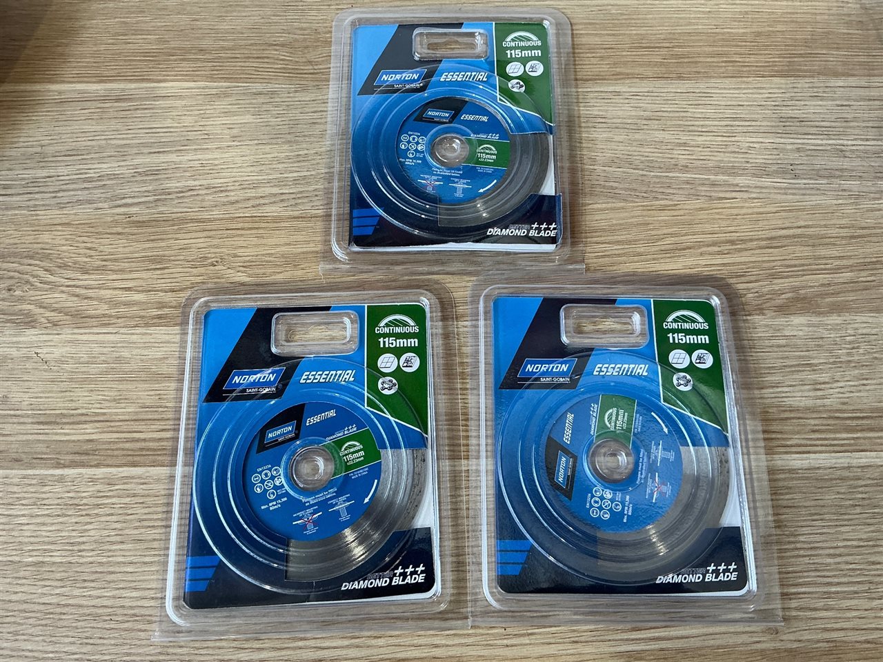 Norton Diamond  Blades  - Quantity of 3 @ 115 mm
