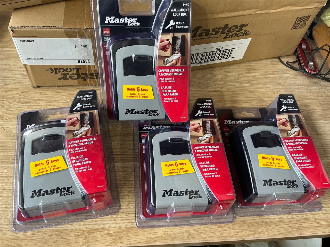 Wall Mount Lock Box - Key Storage- Quantity of 4
