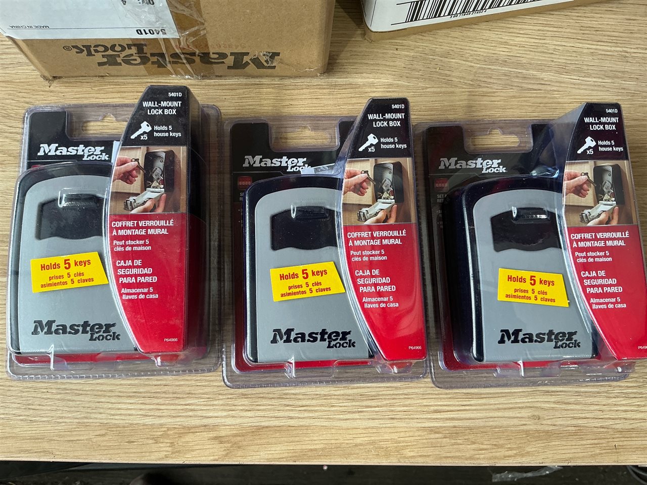 Wall Mount Lock Box - Key Storage- Quantity of 3