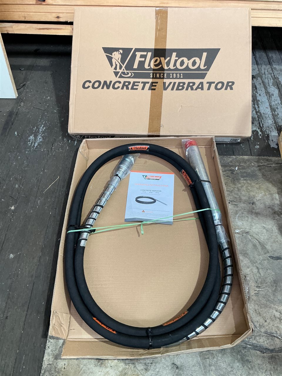 Flextool Flexshaft Concrete Vibrator 40mm x 6m Rubber Tip