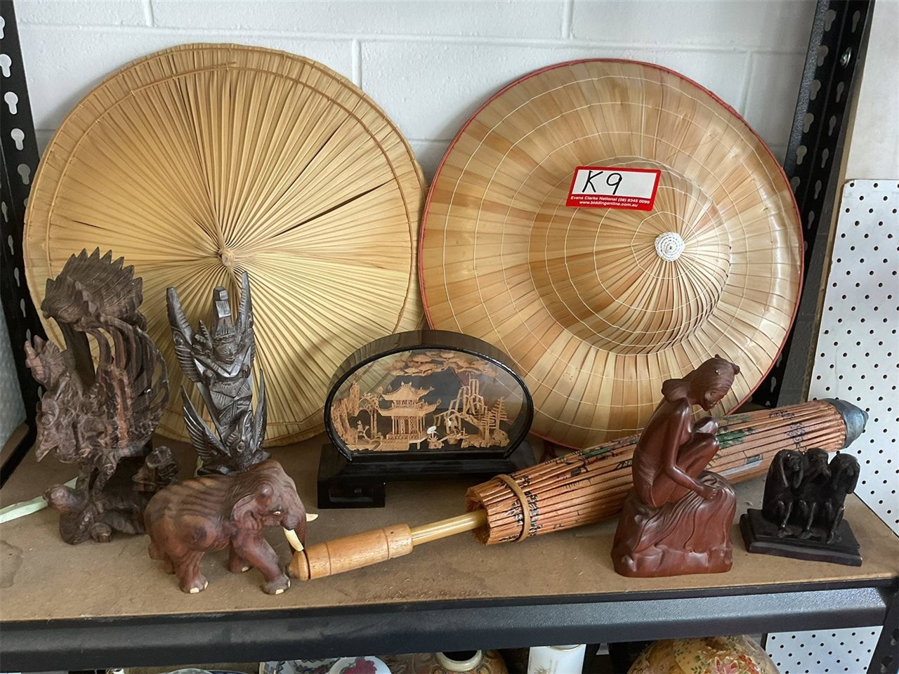 Asian Collection, Hats, Carvings And Bamboo Diorama
