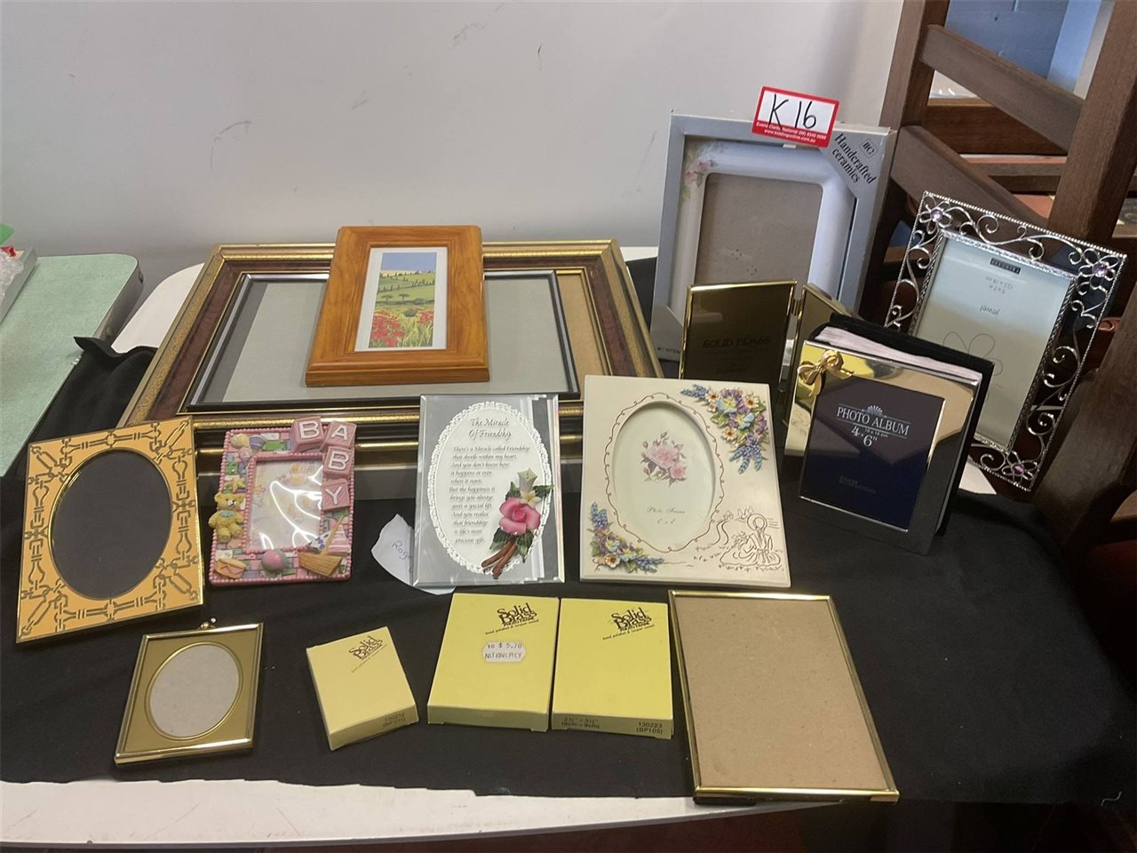 Assorted Size And Make Of Picture Frames And Photo Albums, Brass, Ceramic, Metal