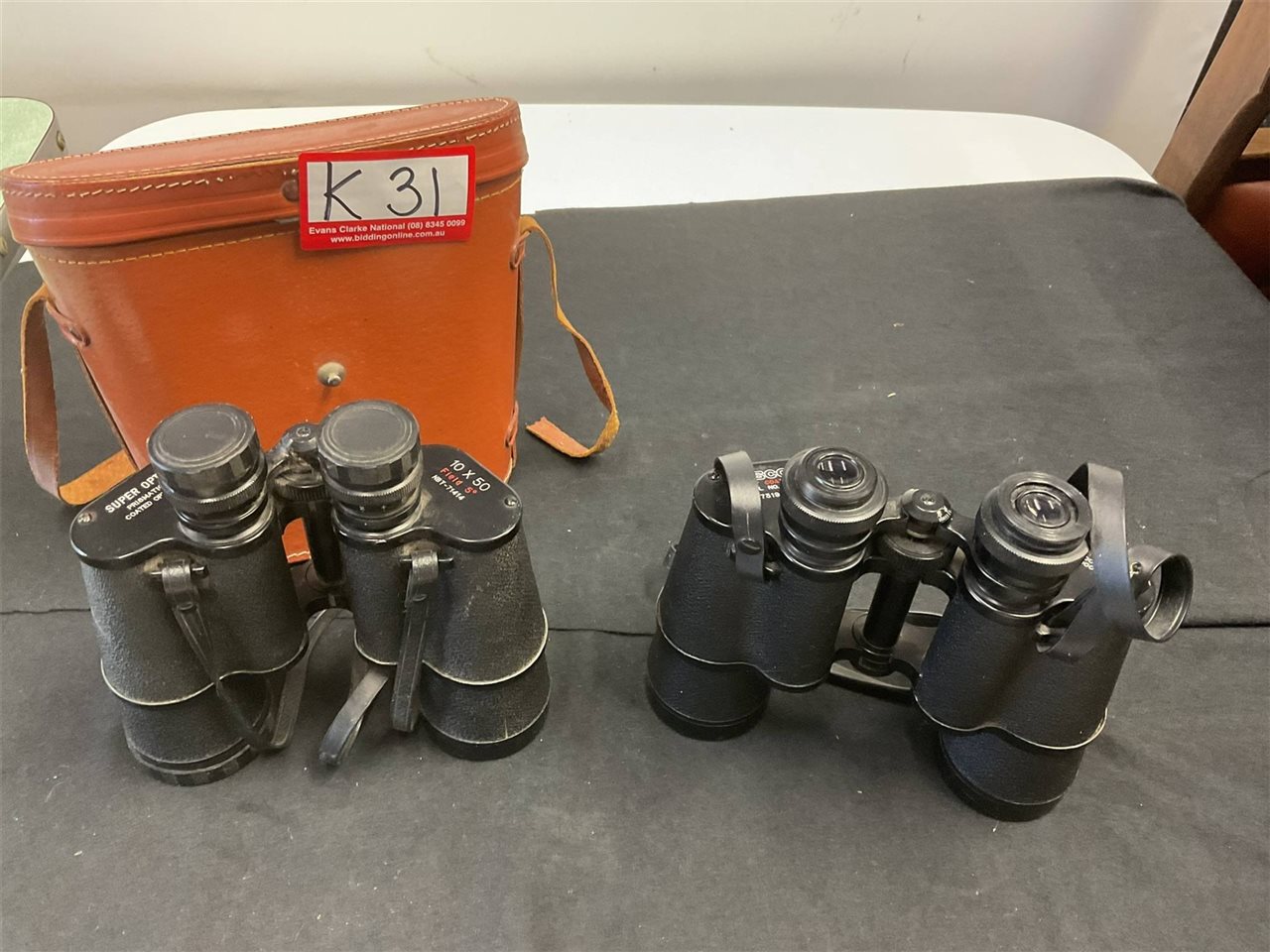 Binoculars, 1 Pair In Case Super Optic 10 X 50 And Tasco Model 306 7 X 50