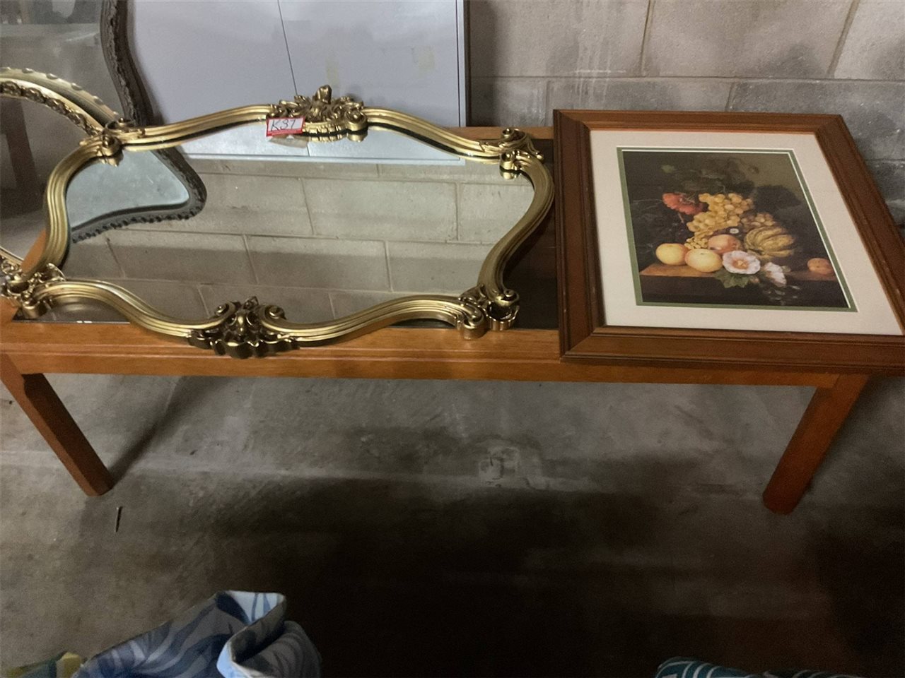 Ornate Mirror 90 Cm Wide X 70 Cm High And Print