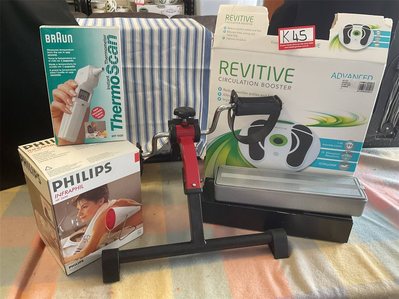 Health Treasure Box, Ray Lamp, Blood Pressure Tester, Circulation Booster Etc, Not Tested "Sold As Is"