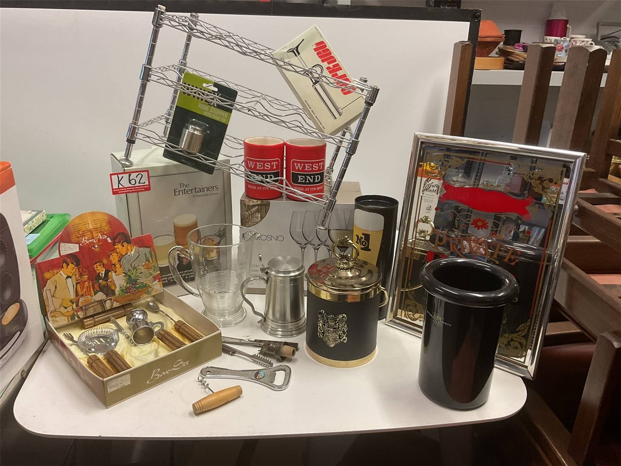 Gear For Your Bar, Ice Buckets, Jug, Mirror, Stackable Glasses, Stubby Holders, Pewter Mug