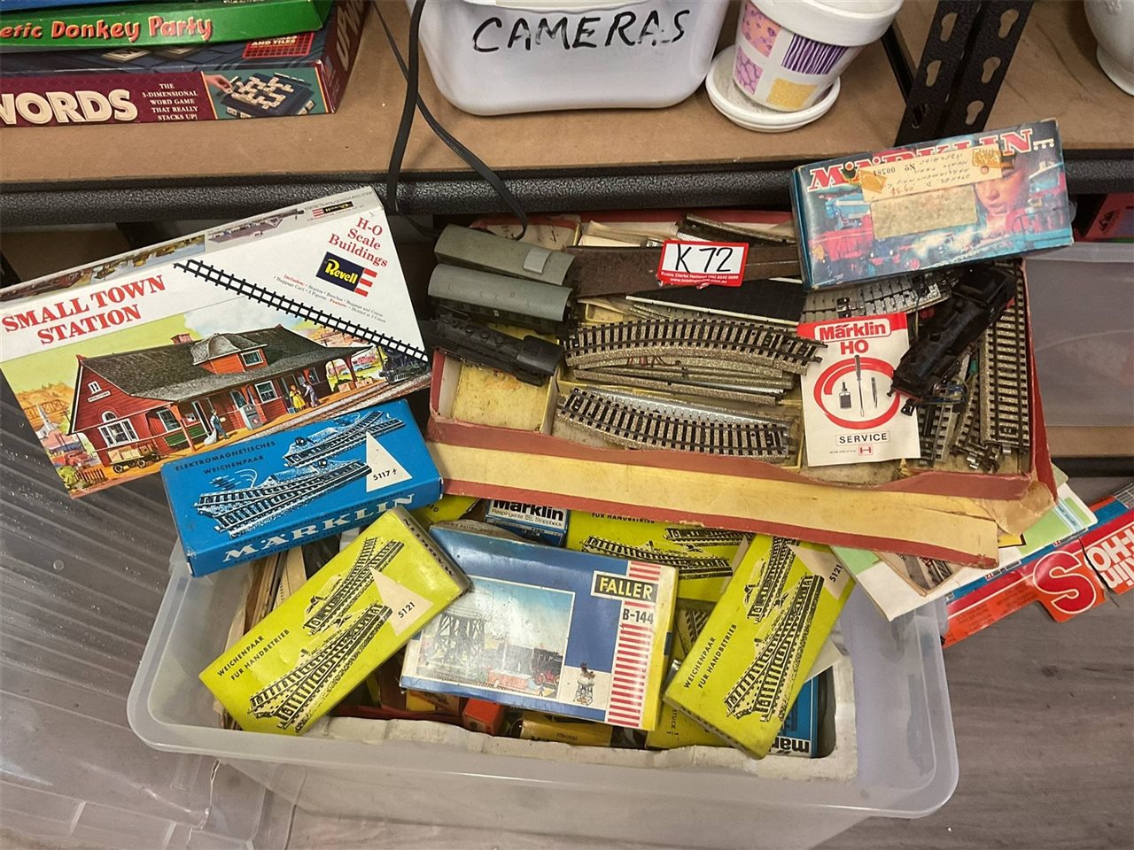 Train Enthusiasts Delight, A Container Of Tracks, Trains, Towns Etc, Worth A Look!