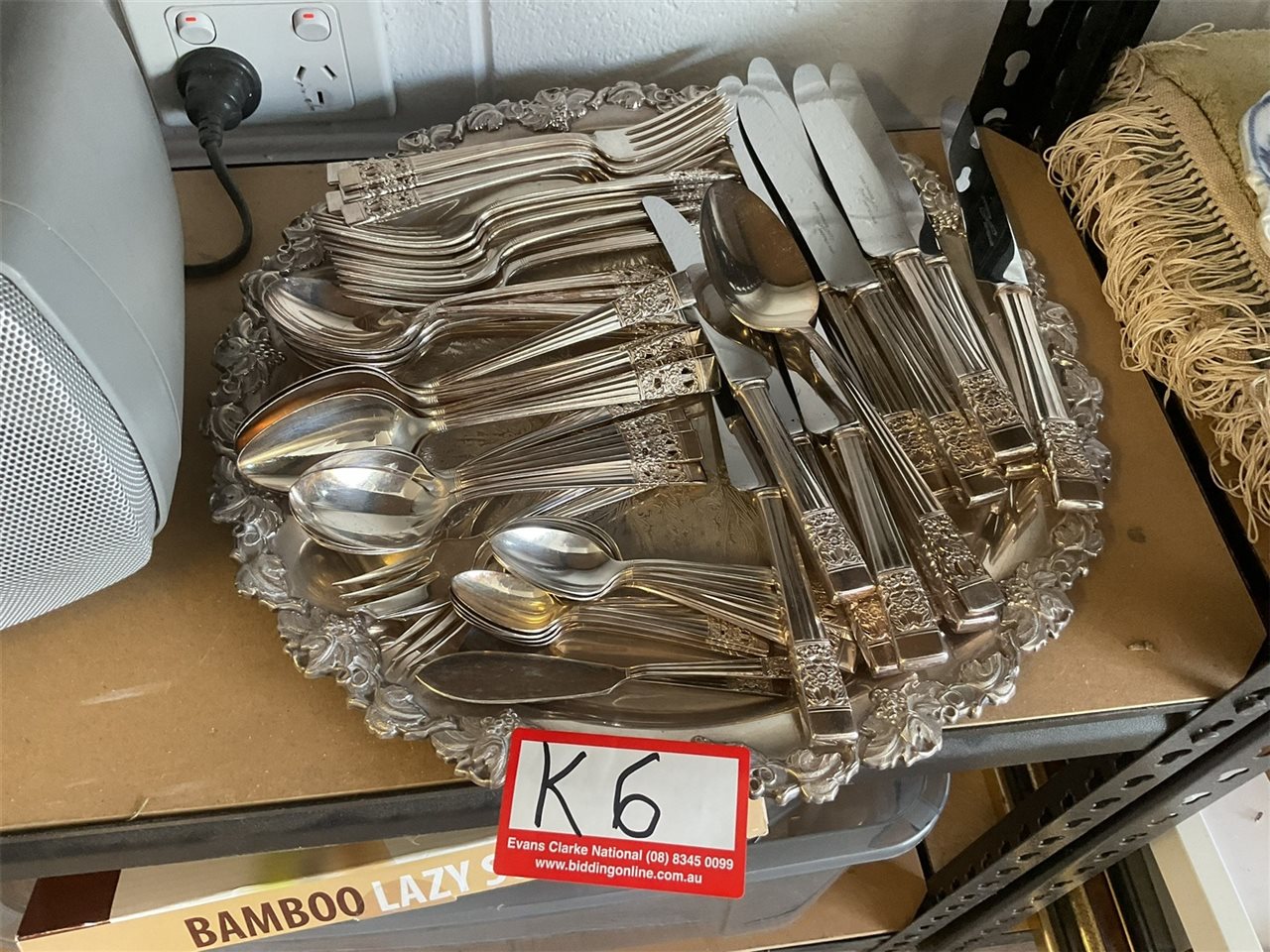 Super Stainless Community Cutlery Set, 6 Person X 9 Pieces Each Plus Tray, Serving Spoon, Butter Knife And Jam Spoon
