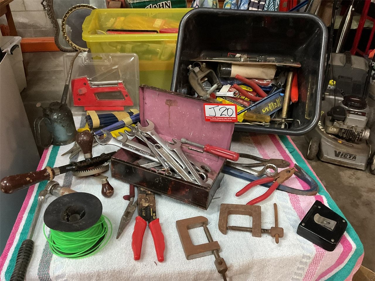 Spanners Galore, Vices, Oil Pot, Large Stapler Etc