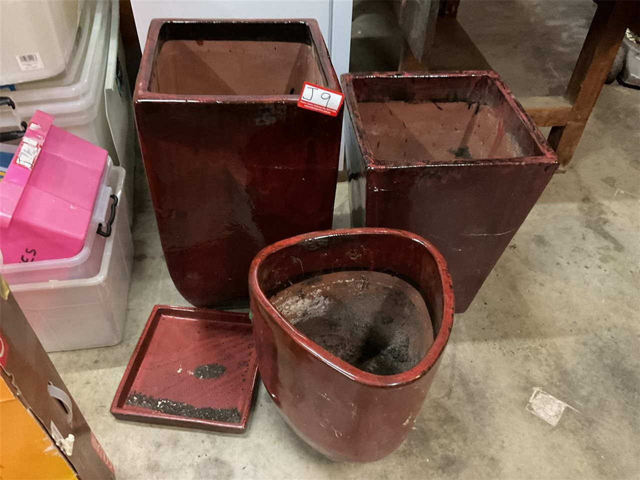 3 Garden Pots, Tallest 63 Cm