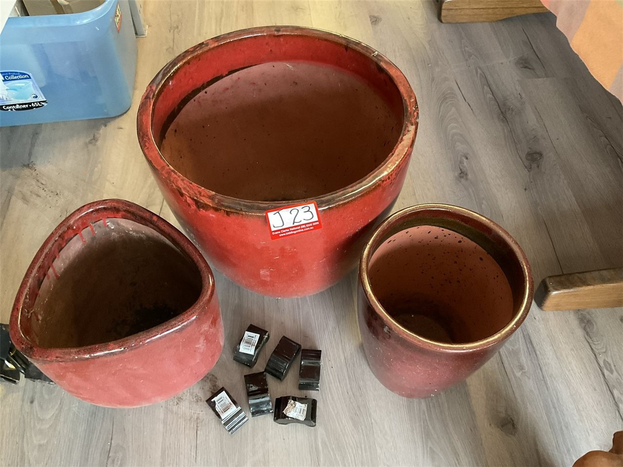 3 Garden Pots, Largest Diameter 47 Cm