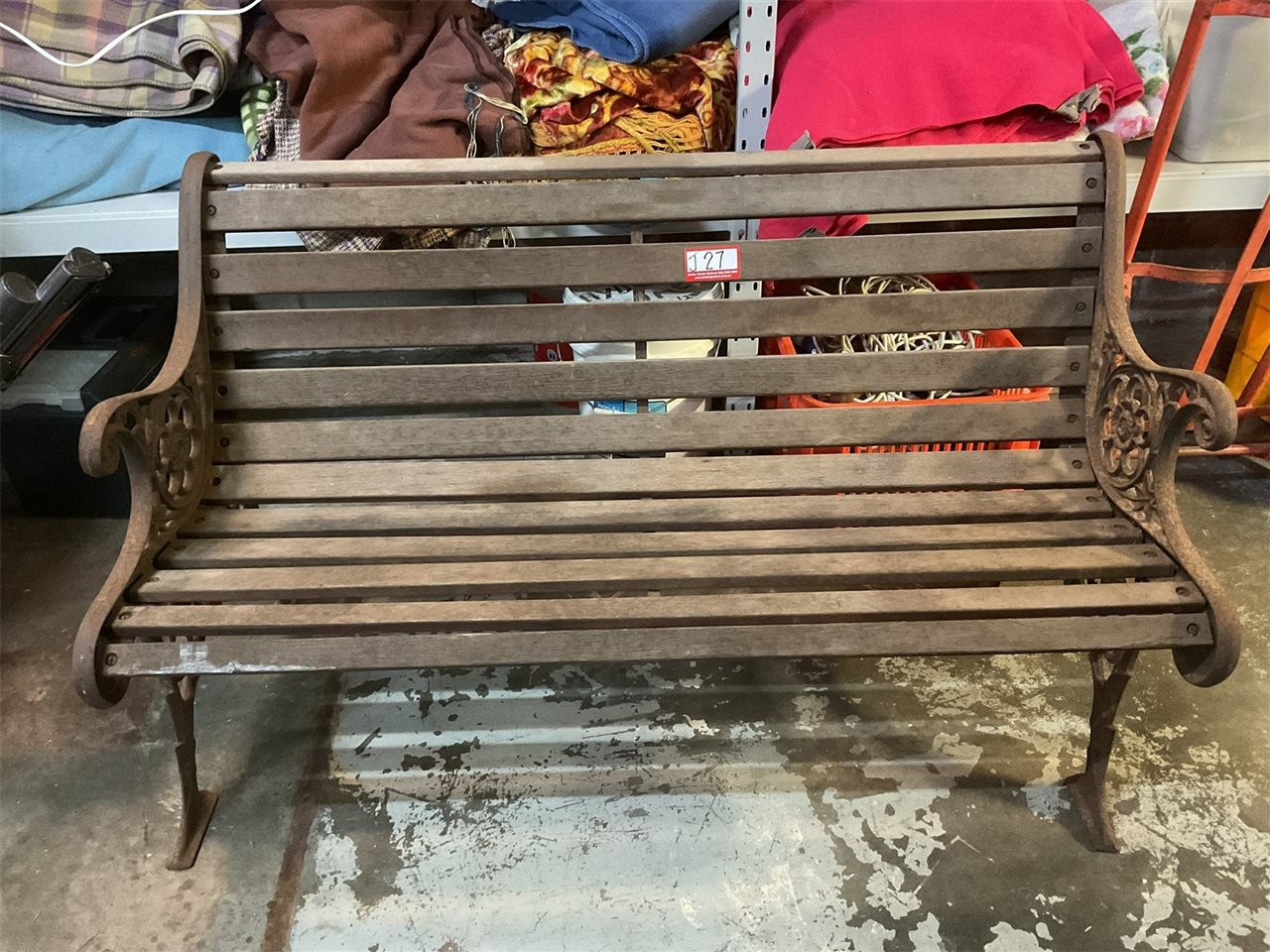 Wrought Iron And Timber Garden Bench, 127 Cm Long X 53 Cm Deep X 77 Cm High