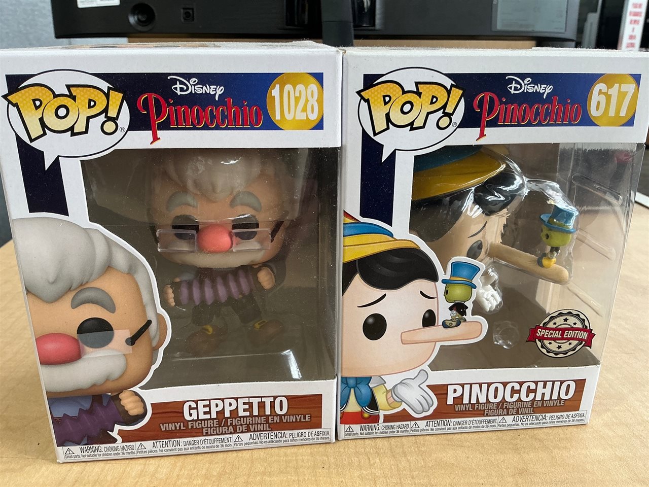 Funko Pop! Disney Pinocchio: Geppetto #1028 and Pinocchio #617 Special Edition