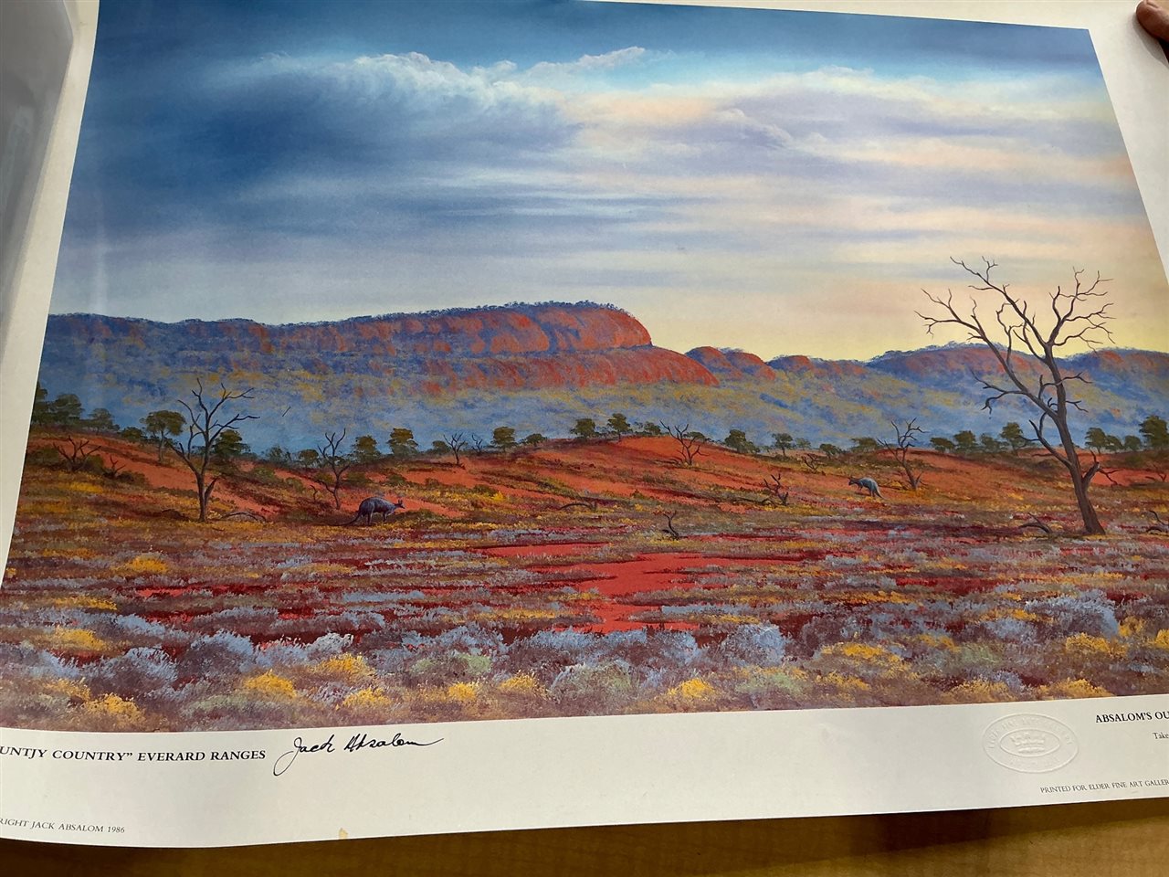 Jack Absalom Print Kuntjy Country, Everard Ranges, 1986, Signed in Margin