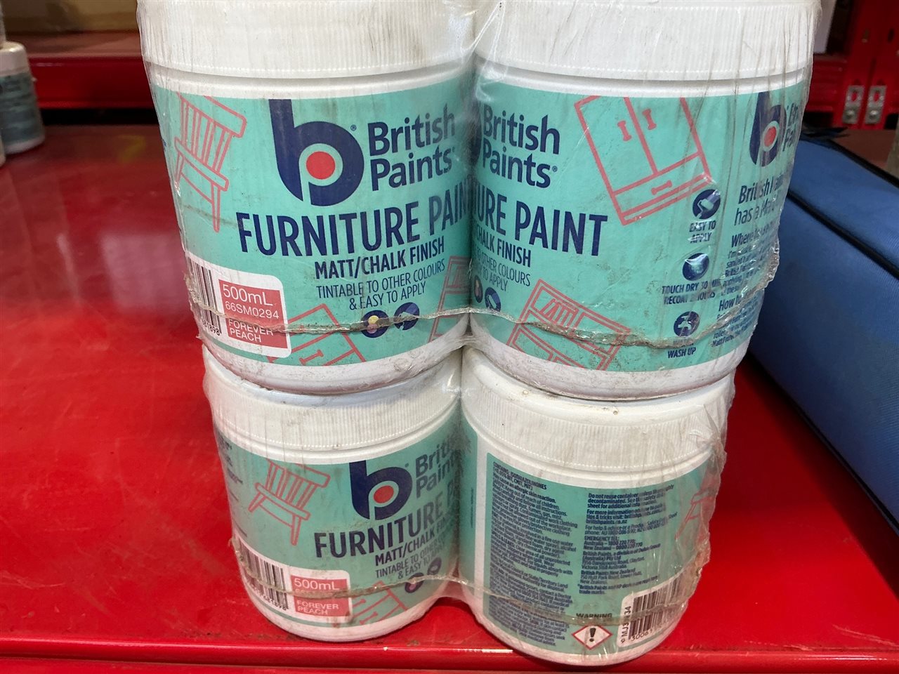 British Paints Furniture Paint - Forever Peach - Matt / Chalk -Quantity  16 @ 500 Ml