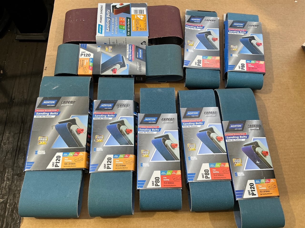 Sanding Belts- Quantity of 9 - Asstd. Sizes