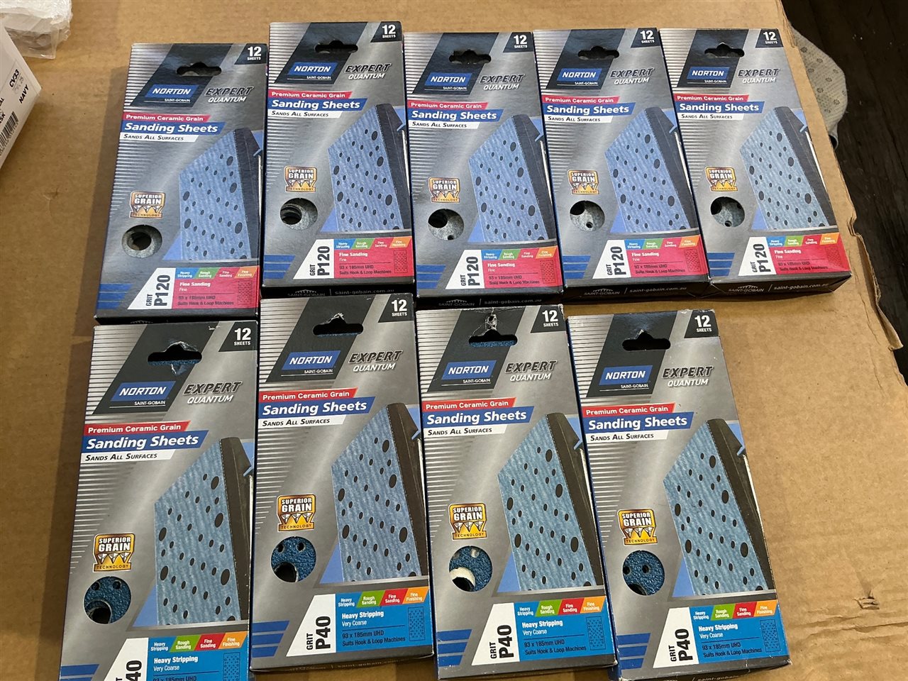 Sanding Sheets -  Quantity of 9 - Asstd. Grit