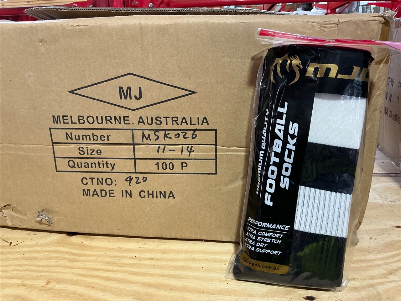 Foot Ball Socks - Carton of 100 Pair - Size 11 -14  Black & White