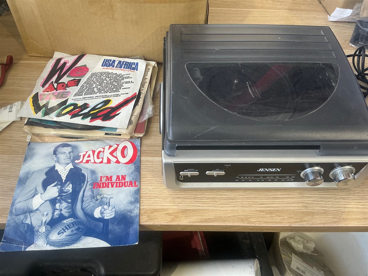 Record Player  and Quantity of 45’S Records