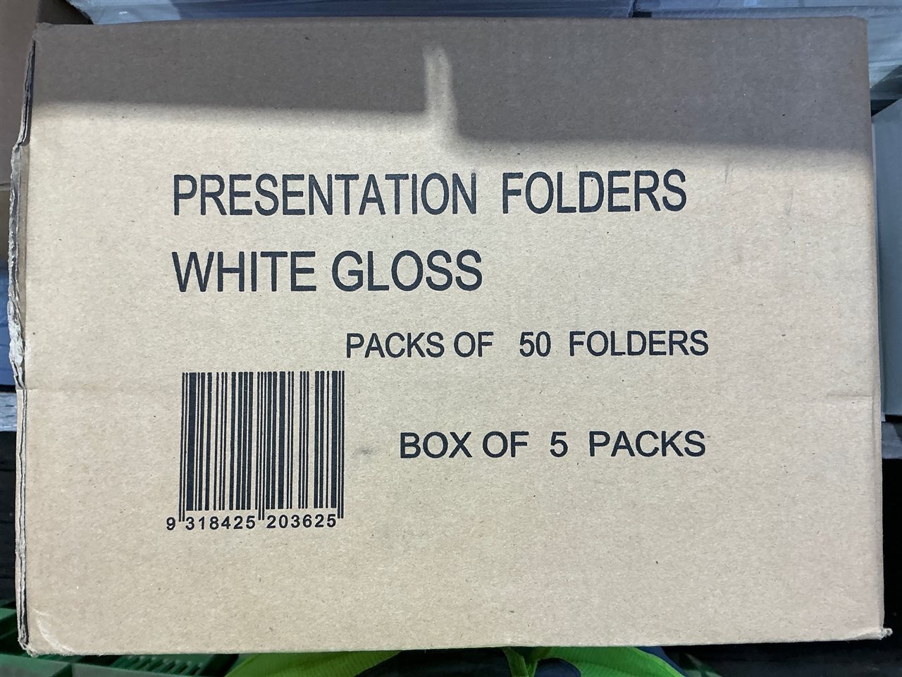 Presentation Folders, White Gloss, Packs of 50 Folders, Box 5 Packs Sold Per Box