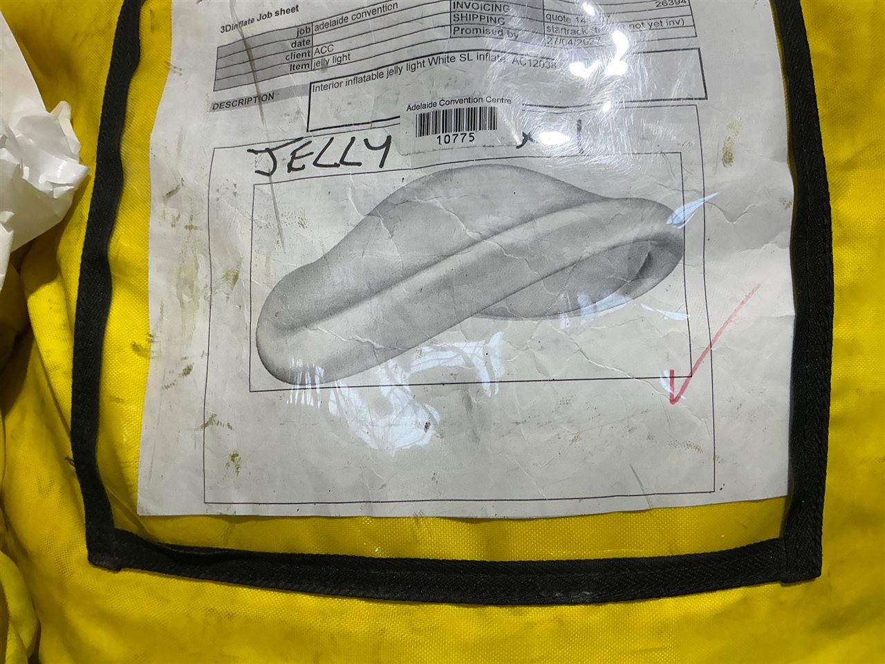 Interior Inflatable Large Jelly Light, White, Sold As Is Not Tested