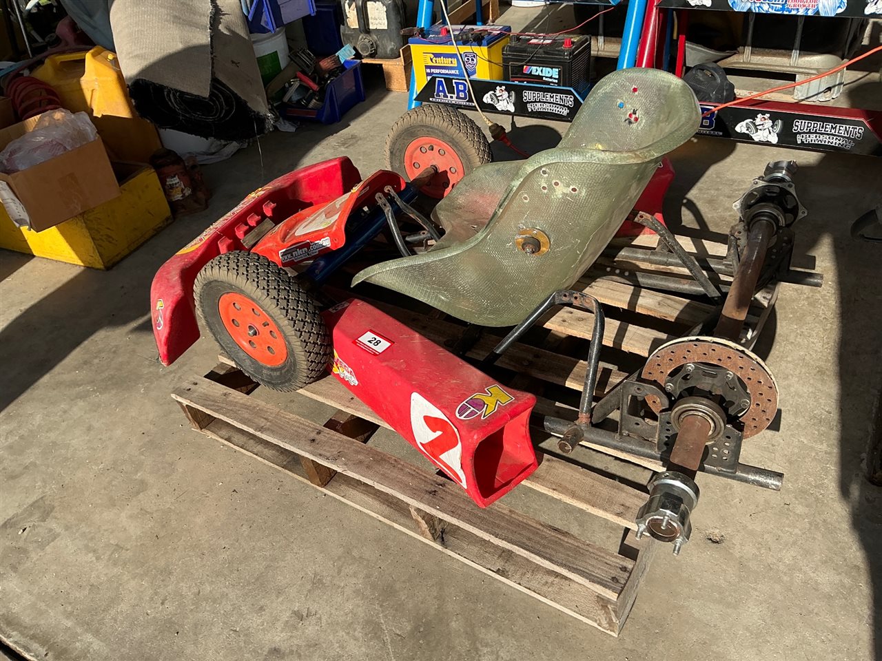 Go Cart Frame - Rear Axle with Hubs , Brake Disc (Collect From Greenfields )