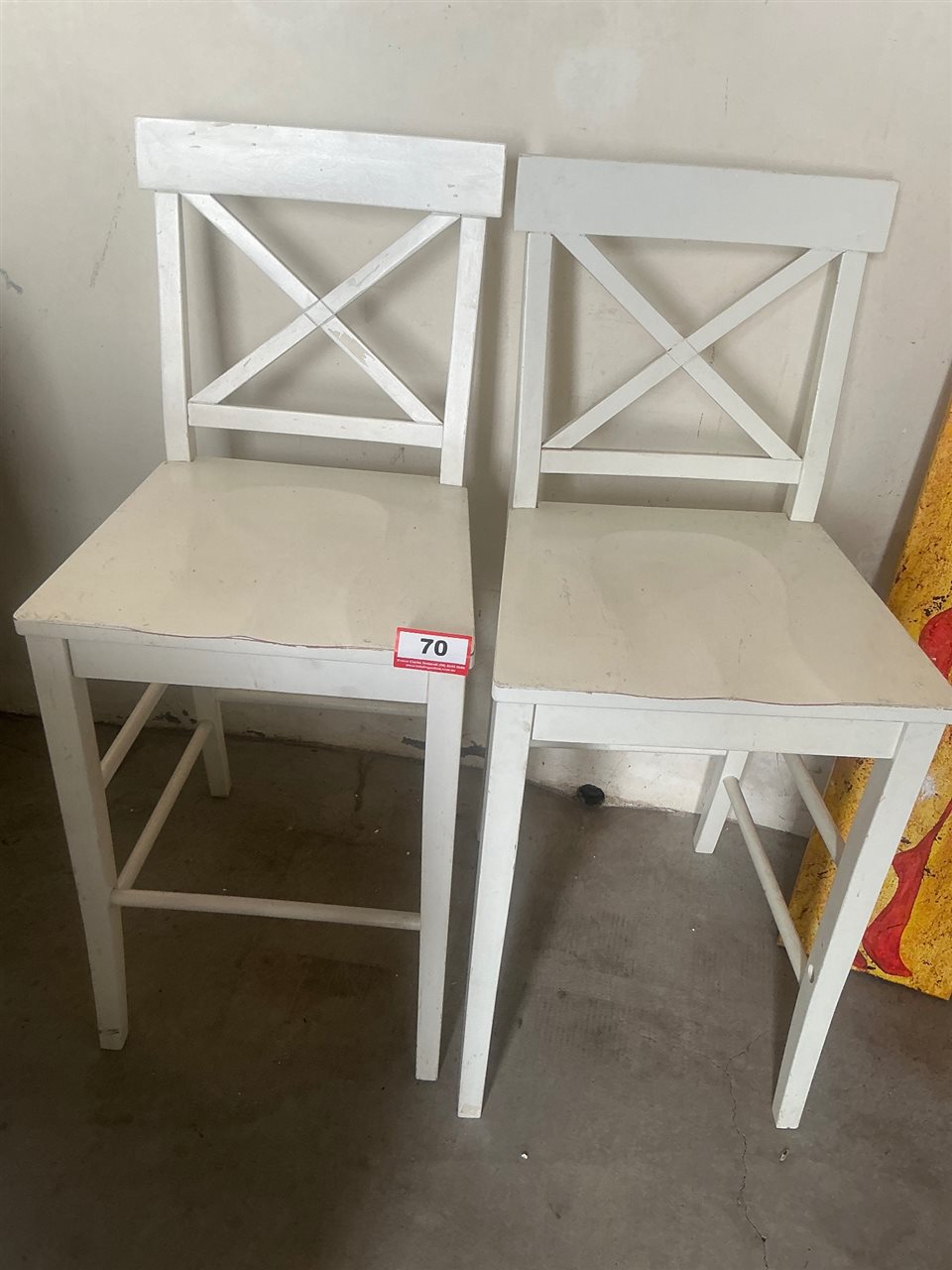 Quantity.Of 2 Tall Counter High Timber Chairs (Collect From Greenfields )