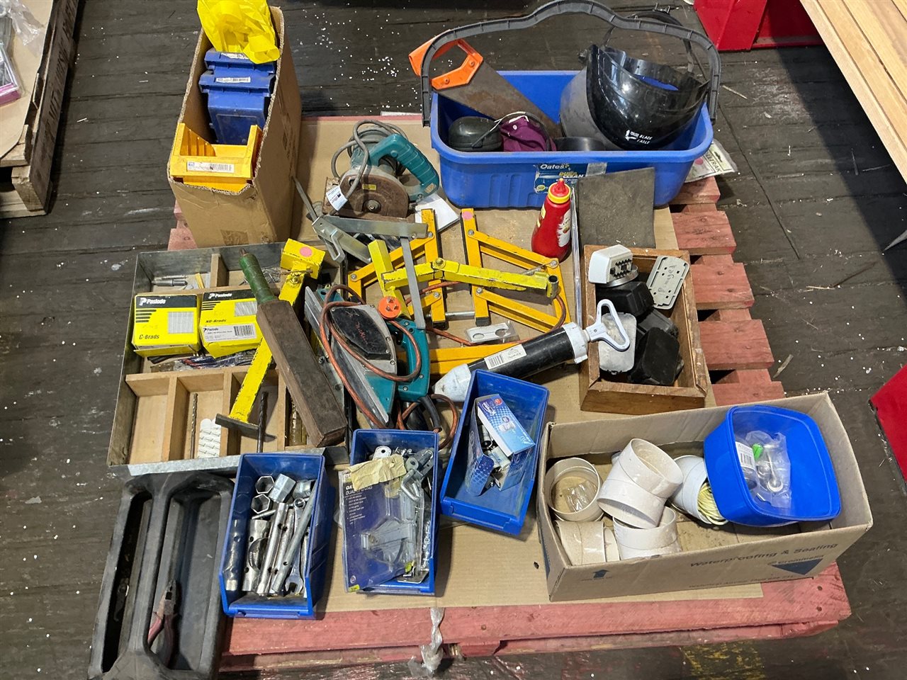 Quantity of Shed Hardware , MAKITA Planer and Circ Saw - Sold As Is