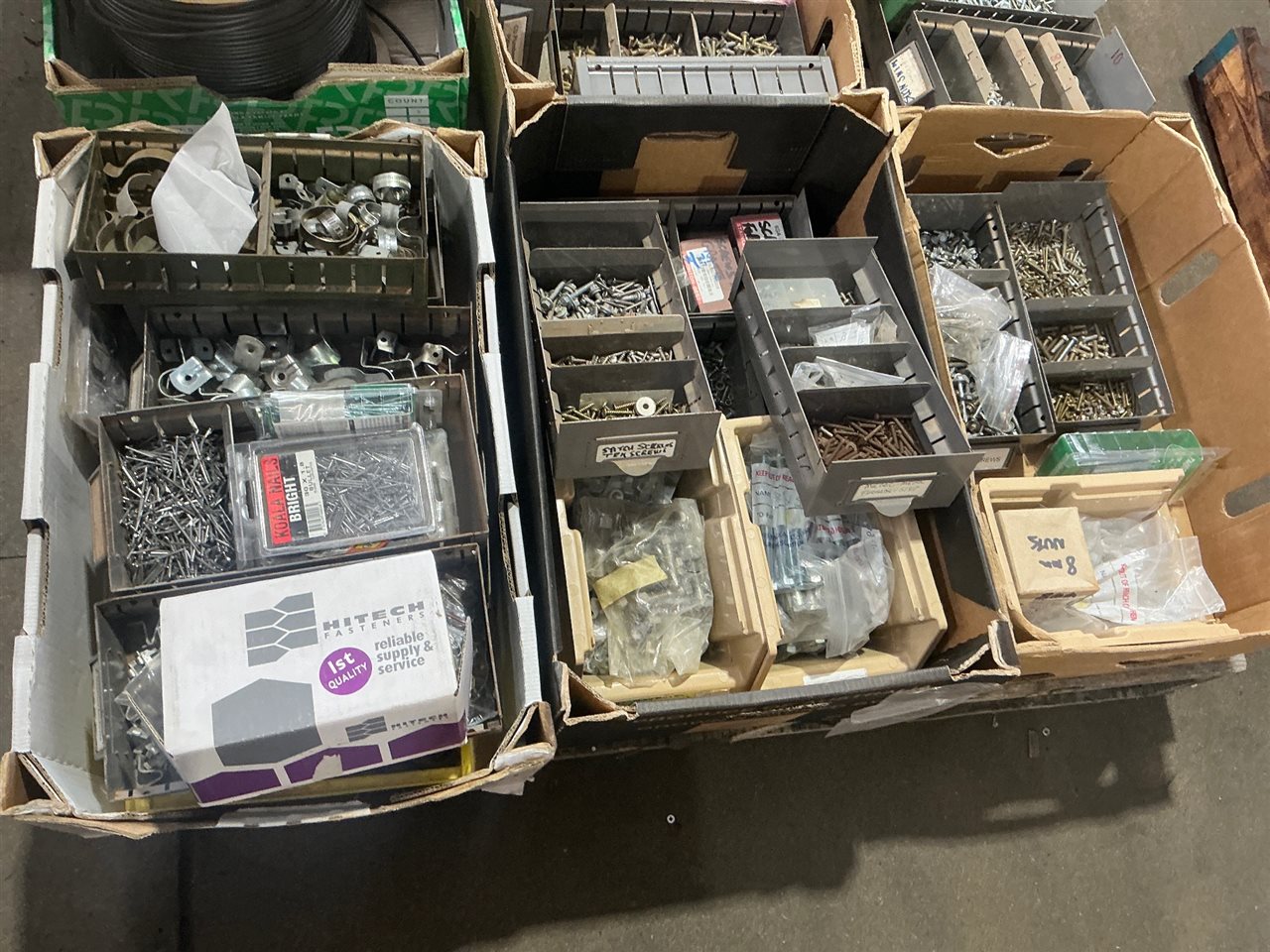 Bolts , Screws , Conduit Saddles -Quantity 0f 4 Boxes