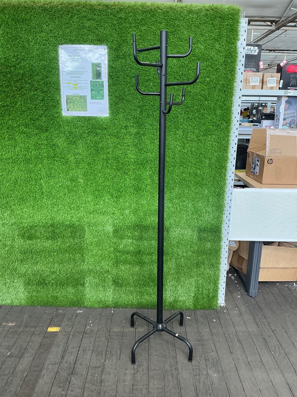Black Metal Hat/ Coat Stand, 1800 High, Sold Per Each