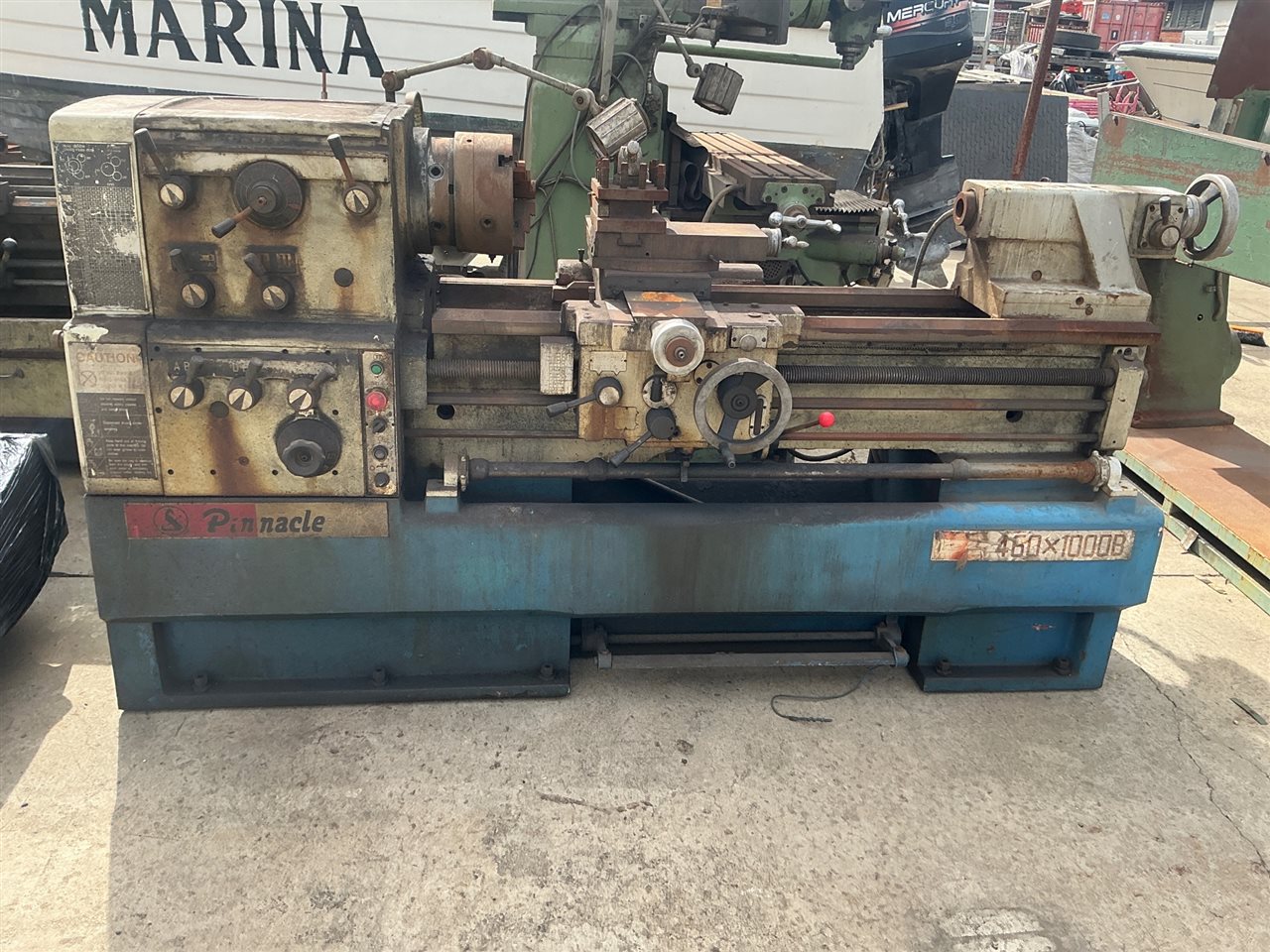 Metal Lathe -Pinnacle -- 460 x 1000 B (46 mm Swing Over Bed -1000 mm Between Centres -3 Jaw Chuck - 3 Phase 415 Volt -Sold As Is