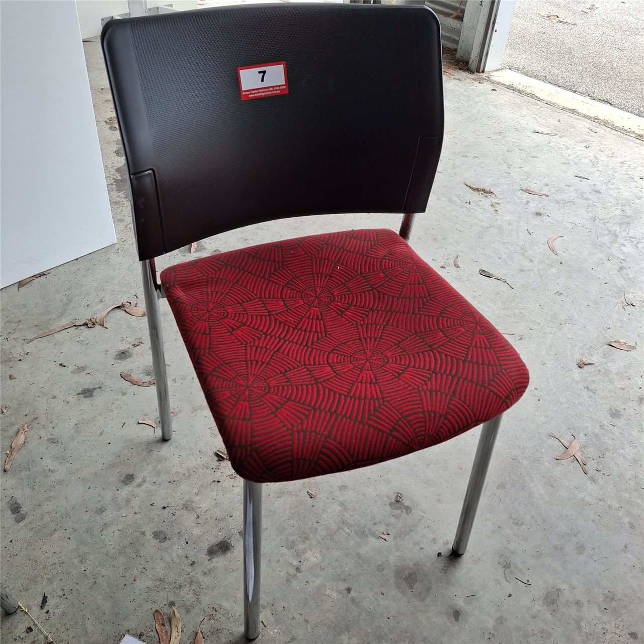 Vistors Chairs - Quantity of 5 Red Cushion Seat - Plastic Back   ( Collect From Victor Harbor )