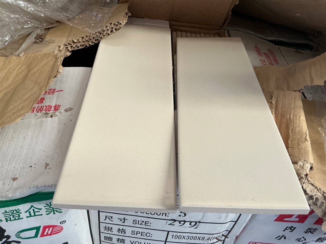 Ivory Matt, Ceramic, 100 x 300, 8.4mm, 40 Pcs Per Box, 64 Boxes Approx 76.8 m² Approx. IRP $2688