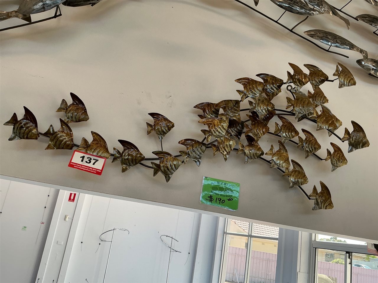 Metal Angelfish School Wall Art, Gold and Bronze Finish