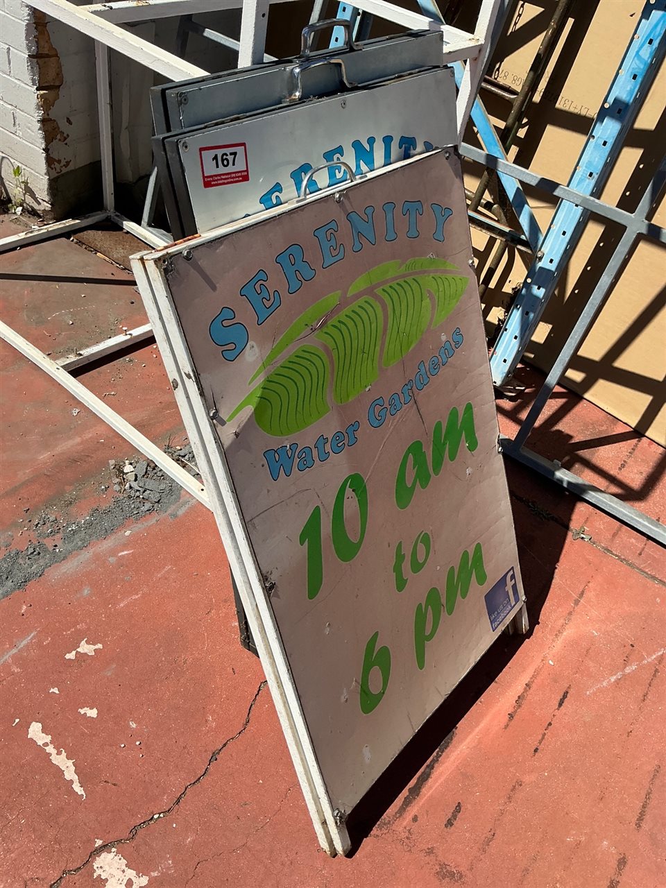 Approx 3 A-Frame Sandwich Board Signs, Serenity Water Gardens
