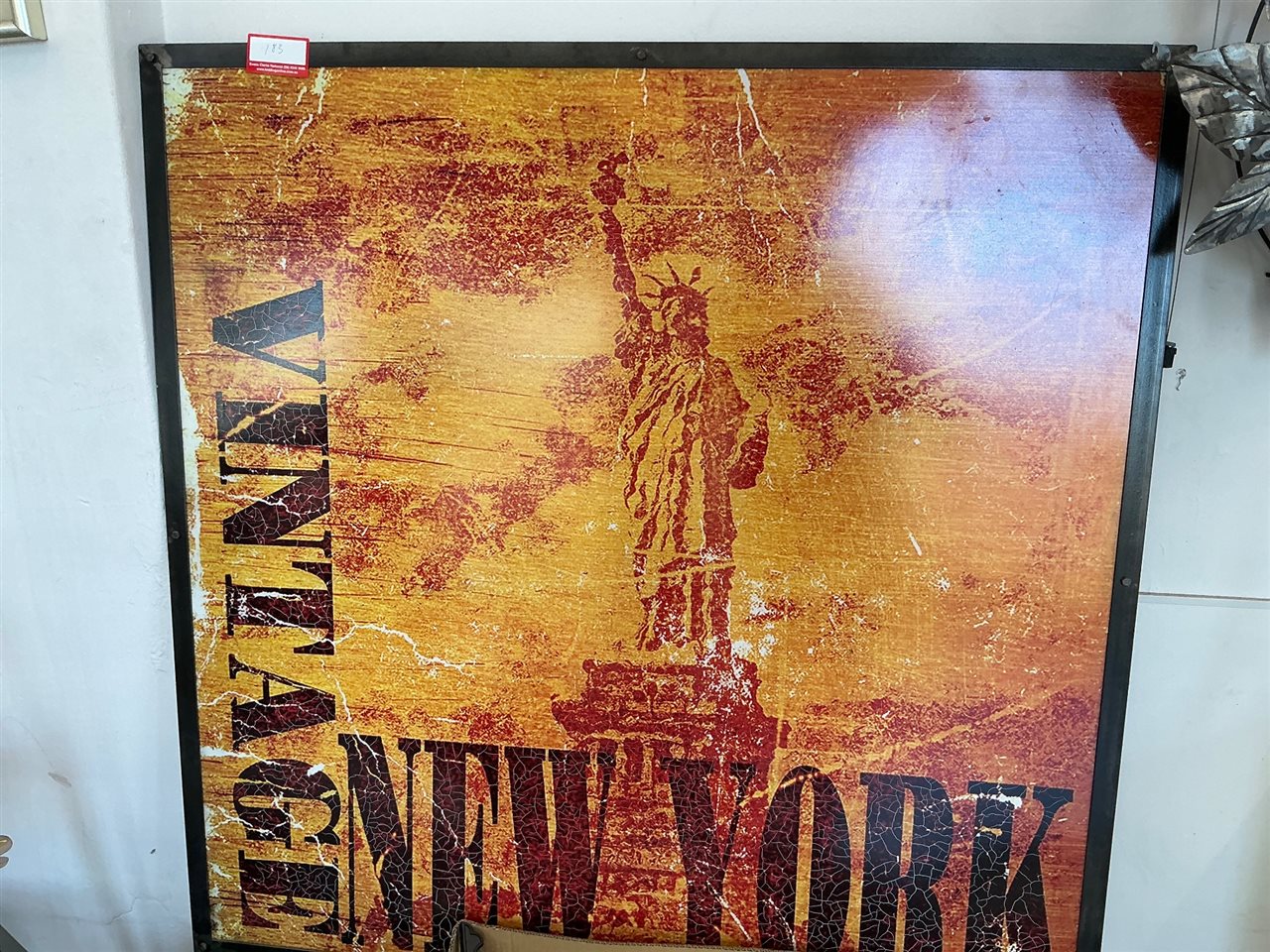 Vintage Style New York Metal Sign with Statue of Liberty Design