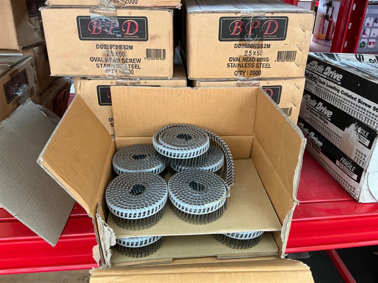 Stainless Steel Nail Gun Oval Head Nails- -2.5 x 50 -2000 Pcs - Sold Per Carton